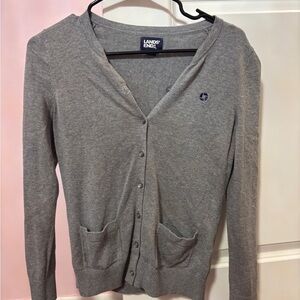 Lands' End Women's Classic Gray Cardigan